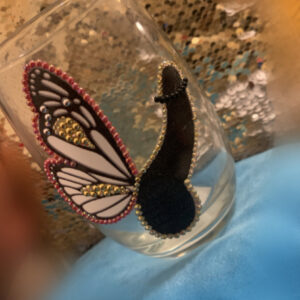 Butterfly Penis Wine Glass
